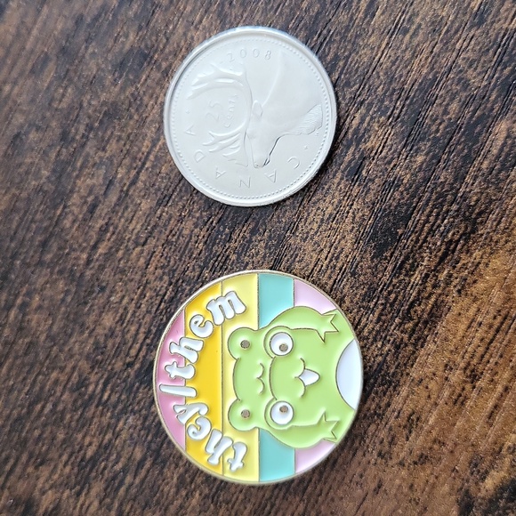 They/Them pronoun Enamel Pin - Picture 2 of 3